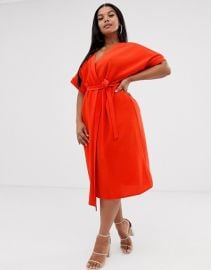 ASOS DESIGN Curve midi wrap dress   ASOS at Asos